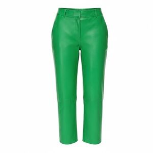 Aritzia Babaton Command Cropped Vegan Leather Pant Size 4 In Gloss Green